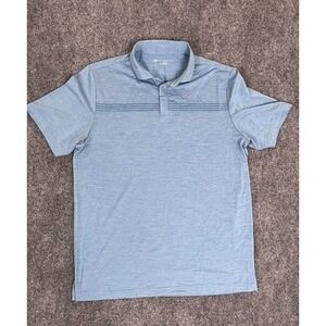 Travis Matthew Blue Striped Polo Shirt Men's Medium Short Sleeve Size L